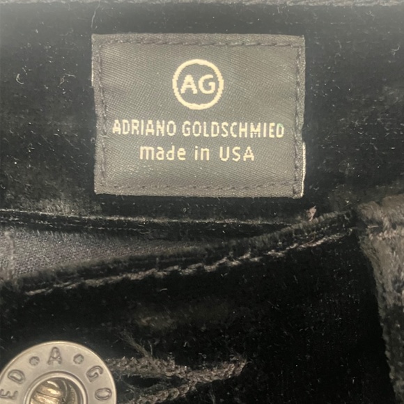 AG black velour skinny trouser pant - Picture 12 of 13